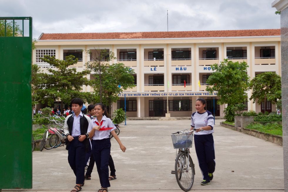 Kids in school in Vietnam.