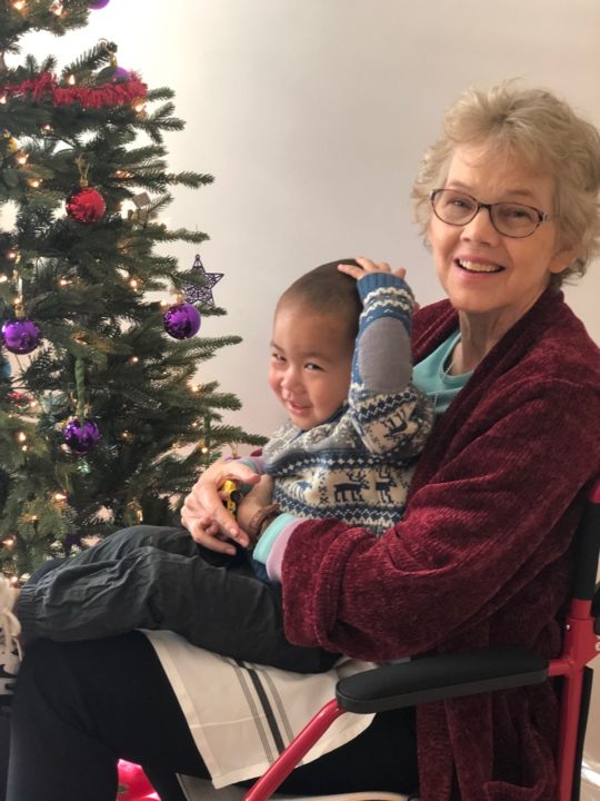 Lee's mom and her son, Camon, at Christmas.